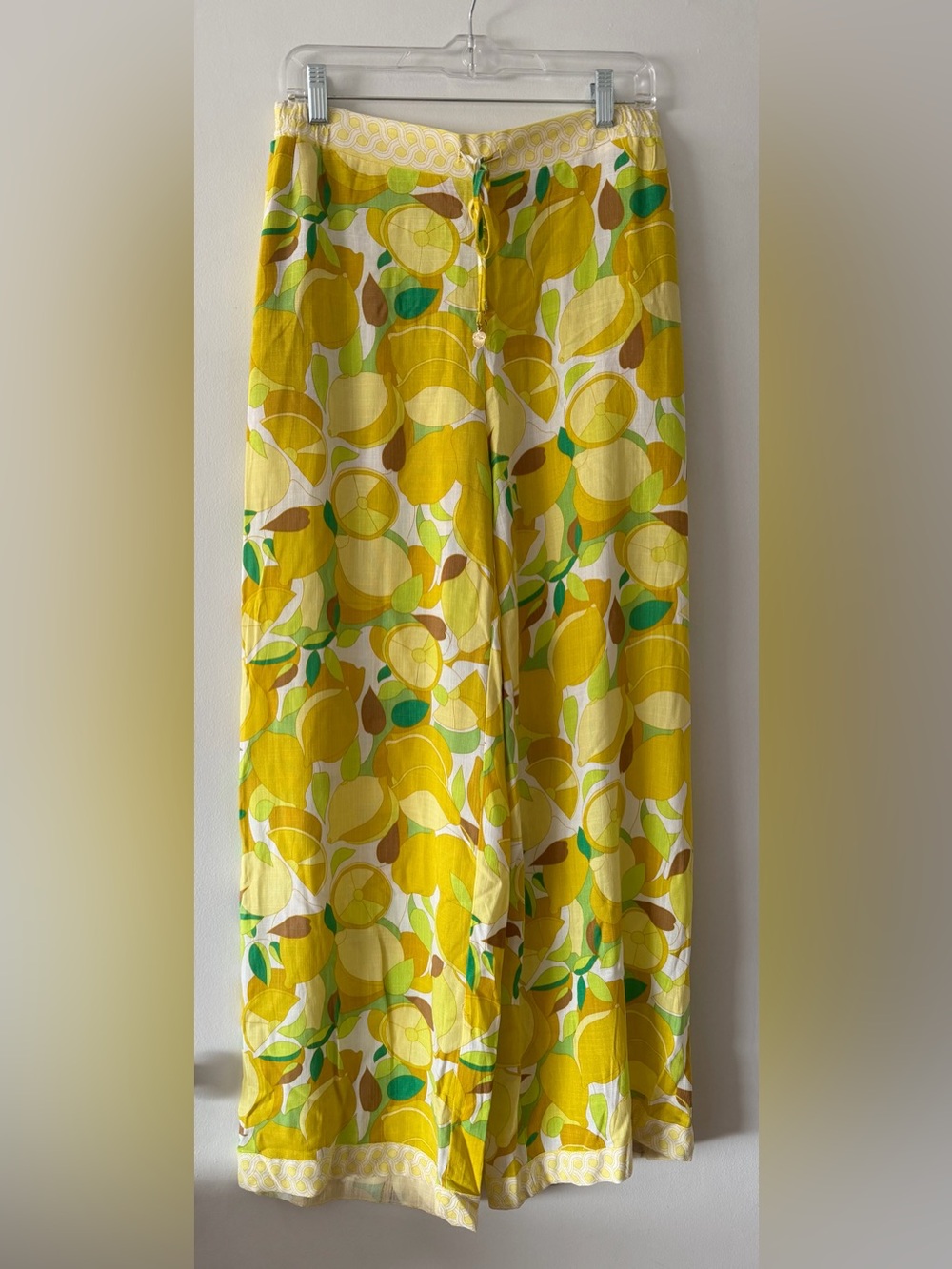 Rose + Olive Resort Lemon Print Crop Top & Wide Leg Pants Set Size M NWT - Picture 7 of 12